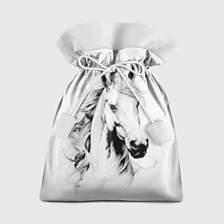Подарочный мешок Лошадь белая на ветру