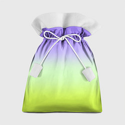 Мешок для подарков Фиолетовый мятный и желто-зеленый градиент, цвет: 3D-принт