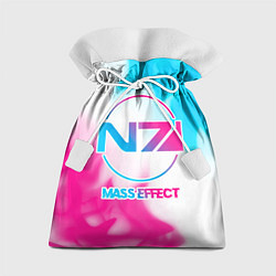 Мешок для подарков Mass Effect neon gradient style, цвет: 3D-принт