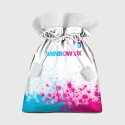 Мешок для подарков Rainbow Six neon gradient style посередине, цвет: 3D-принт