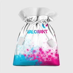 Мешок для подарков Valorant neon gradient style посередине, цвет: 3D-принт