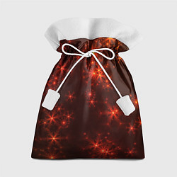 Мешок для подарков Абстрактные светящиеся красно оранжевые снежинки, цвет: 3D-принт