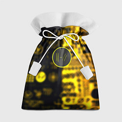 Мешок для подарков Twenty one pilots yellow music, цвет: 3D-принт