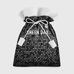 Мешок для подарков Green Day glitch на темном фоне посередине, цвет: 3D-принт