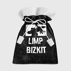Мешок для подарков Limp Bizkit glitch на темном фоне, цвет: 3D-принт