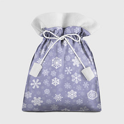 Мешок для подарков Снежинки на васильковом, цвет: 3D-принт