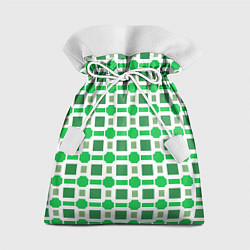 Мешок для подарков Зелёные кирпичики и белые полосы, цвет: 3D-принт