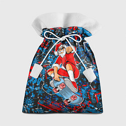 Мешок для подарков Санта Клаус на скейтборде, цвет: 3D-принт