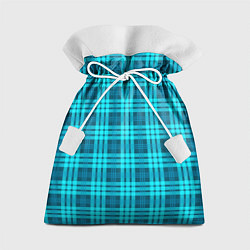 Мешок для подарков Шотландский неоновый голубой, цвет: 3D-принт