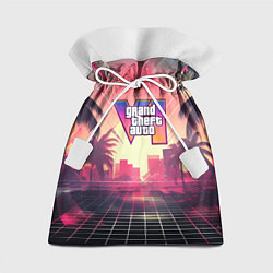 Мешок для подарков GTA 6 retro abstract logo, цвет: 3D-принт
