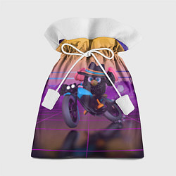 Мешок для подарков Чёрный Гусь на мотоцикле Чикен Ган, цвет: 3D-принт