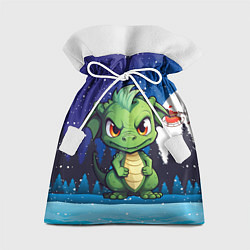 Мешок для подарков Новогодняя ночь и дракон, цвет: 3D-принт