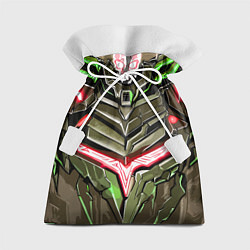 Мешок для подарков Броня зелёная и красная, цвет: 3D-принт