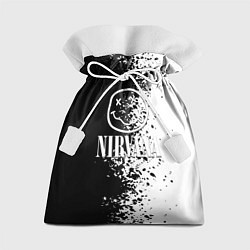Мешок для подарков Nirvana чернобелые краски рок, цвет: 3D-принт