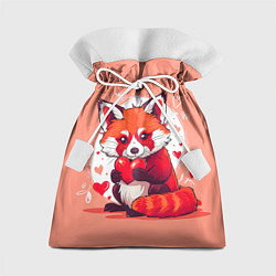 Мешок для подарков Рыжая лисичка с сердцем, цвет: 3D-принт