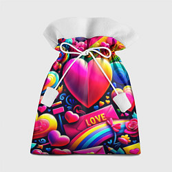 Мешок для подарков Яркий день святого Валентина, цвет: 3D-принт