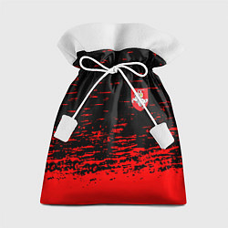 Мешок для подарков Герб Белоруссии краски красные, цвет: 3D-принт