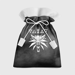 Мешок для подарков Ведьмак лого волка серый, цвет: 3D-принт