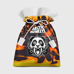 Мешок для подарков Arctic Monkeys рок панда и огонь, цвет: 3D-принт