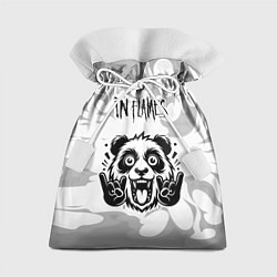 Мешок для подарков In Flames рок панда на светлом фоне, цвет: 3D-принт