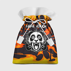 Мешок для подарков Papa Roach рок панда и огонь, цвет: 3D-принт