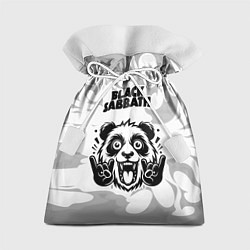 Мешок для подарков Black Sabbath рок панда на светлом фоне, цвет: 3D-принт