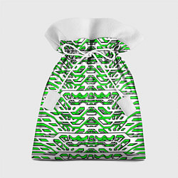 Мешок для подарков Техно броня зелёно-белая, цвет: 3D-принт
