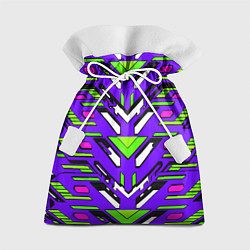 Мешок для подарков Техно броня фиолетово-зелёная, цвет: 3D-принт