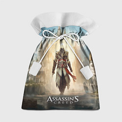 Мешок для подарков Assassins creed на фоне дворца, цвет: 3D-принт