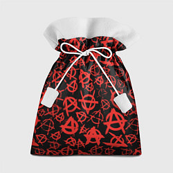Мешок для подарков Узор анархия красный, цвет: 3D-принт