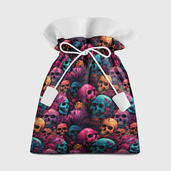 Мешок для подарков Поле яркий черепов и цветов, цвет: 3D-принт