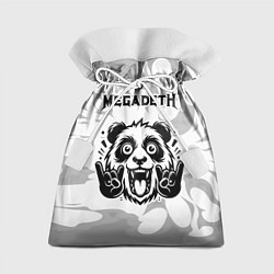 Мешок для подарков Megadeth рок панда на светлом фоне, цвет: 3D-принт