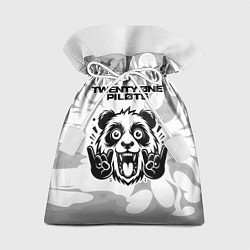 Мешок для подарков Twenty One Pilots рок панда на светлом фоне, цвет: 3D-принт