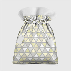 Мешок для подарков Паттерн геометрия светлый жёлто-серый, цвет: 3D-принт