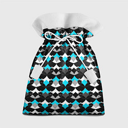 Мешок для подарков Синий с черным и белым геометрический узор, цвет: 3D-принт