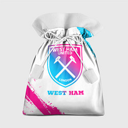 Мешок для подарков West Ham neon gradient style, цвет: 3D-принт