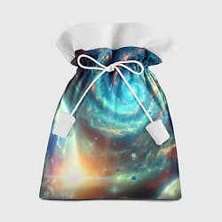 Мешок для подарков Неоновая далёкая галактика - нейросеть, цвет: 3D-принт