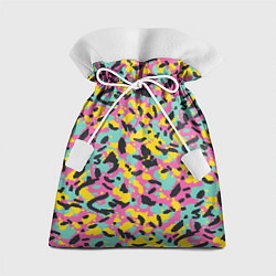 Мешок для подарков Пиксельный камуфляжный паттерн в неоновых цветах, цвет: 3D-принт