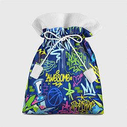 Мешок для подарков Урбанизм и граффити, цвет: 3D-принт