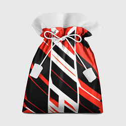 Мешок для подарков Black and red stripes on a white background, цвет: 3D-принт