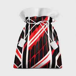 Мешок для подарков Red and white lines on a black background, цвет: 3D-принт