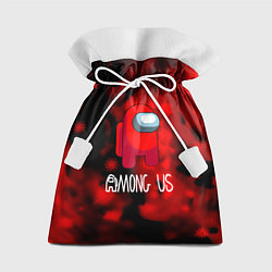 Мешок для подарков Among us красный, цвет: 3D-принт