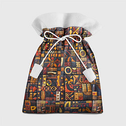 Мешок для подарков Африканский орнамент - резьба по дереву, цвет: 3D-принт