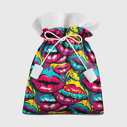 Мешок для подарков Граффити губы женские с блеском, цвет: 3D-принт