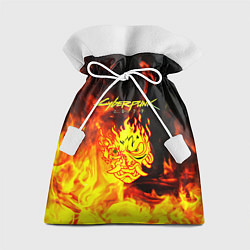Мешок для подарков Samurai fire cyberpunk, цвет: 3D-принт