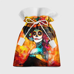Мешок для подарков Катрина в черной шляпе, цвет: 3D-принт