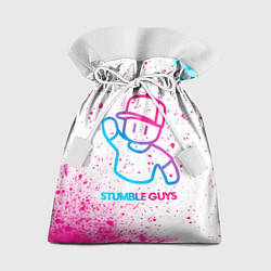 Мешок для подарков Stumble Guys neon gradient style, цвет: 3D-принт