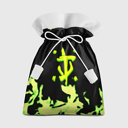 Мешок для подарков Doom кислотное лого огонь, цвет: 3D-принт