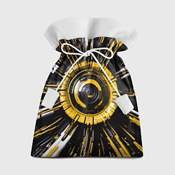 Мешок для подарков Чёрно-жёлтая сфера киберпанк, цвет: 3D-принт