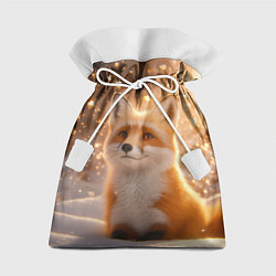 Мешок для подарков Рыжая лисичка в снежном лесу, цвет: 3D-принт